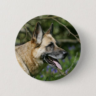 German Shepherd Headshot 3 Pinback Button