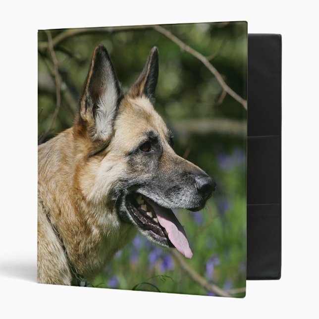 German Shepherd Headshot 3 Ring Binder (Front/Inside)