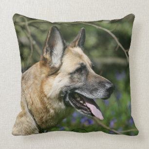 German Shepherd Headshot 3 Throw Pillow