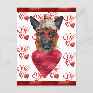 German Shepherd Heart Dog Lover Valentine Gift Postcard