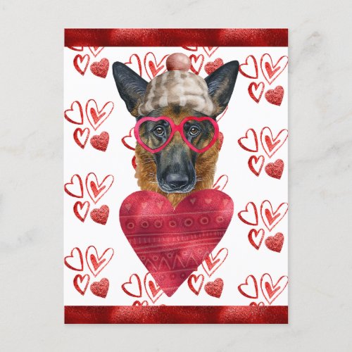 German Shepherd Heart Dog Lover Valentine Gift Postcard