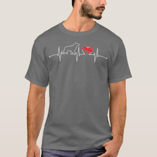 German Shepherd Heartbeat Gift EKG Pet Dog Lover F T-Shirt