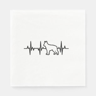 German Shepherd Heartbeat Napkins