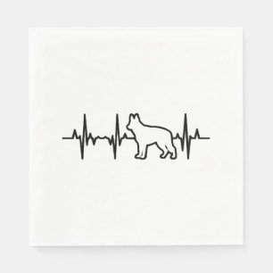German Shepherd Heartbeat Napkins