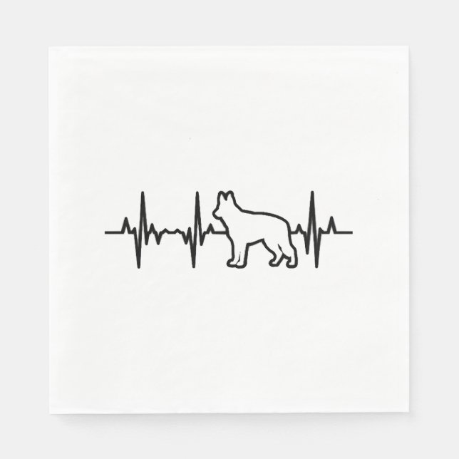 German Shepherd Heartbeat Napkins (Front)