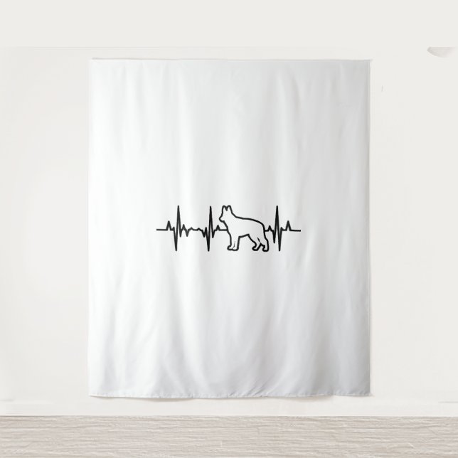 German Shepherd Heartbeat Tapestry (Front)