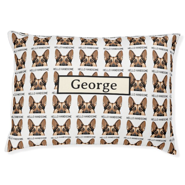 German Shepherd Hello Handsome Pet Bed (Front)