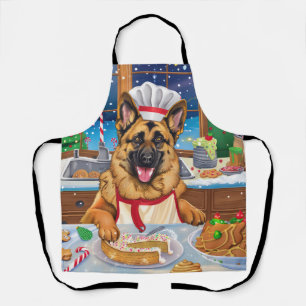 German Shepherd Holiday Baking: Festive Christmas Apron