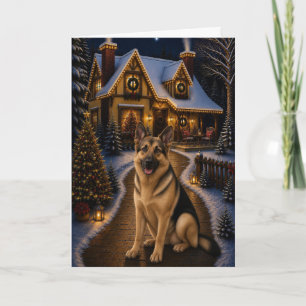 German Shepherd Holiday Card