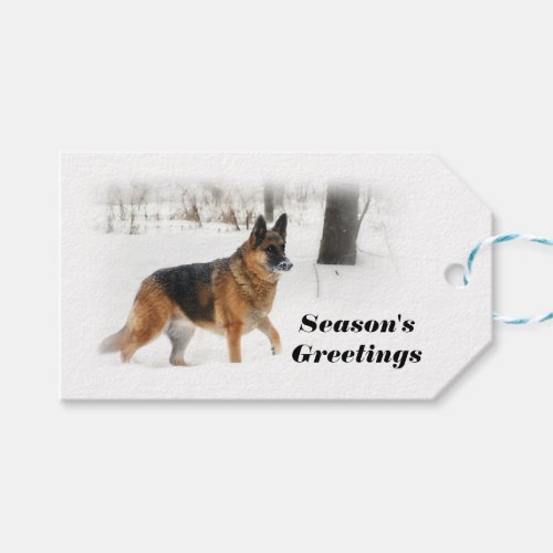 German Shepherd Holiday Gift Tag
