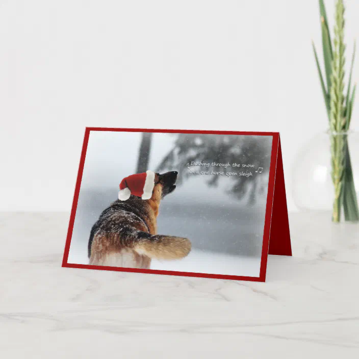German Shepherd and Snowman Snow Christmas Cards Box of 10^ 