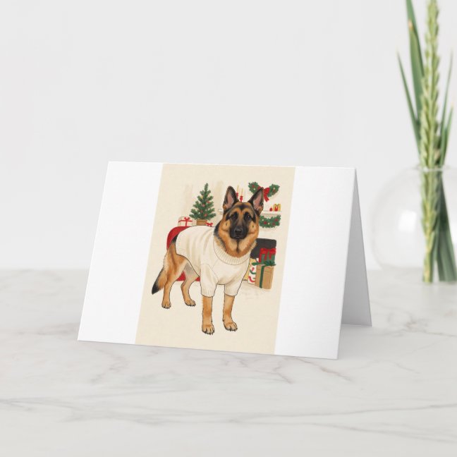 German Shepherd Holiday Home Sentinel Greeting Car Card