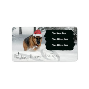 German Shepherd Holiday Label
