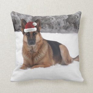 German Shepherd Holiday Throw Pillow