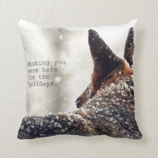 German Shepherd Holiday Throw Pillow