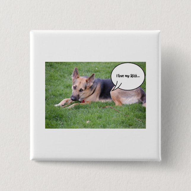German Shepherd Humor Button (Front)