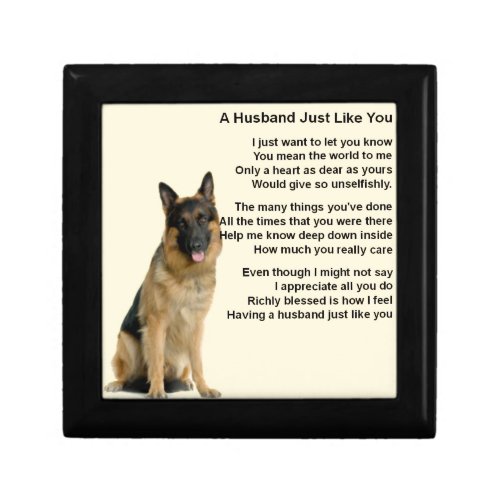 German Shepherd  Husband Poem Gift Box