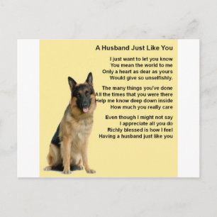 German Shepherd Husband Poem Postcard