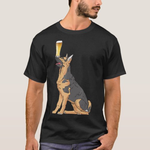 German Shepherd I Love Beer  Craft Beer Tee