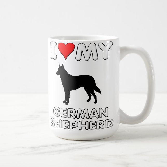 German Shepherd I Love Heart My Mug (Right)