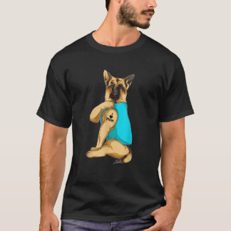 German Shepherd I Love Mom Tattoo Apparel Dog Mom T-Shirt