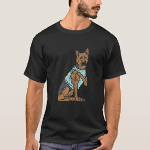 German Shepherd I Love Mom Tattoo K9 Dog Lover Wom T-Shirt