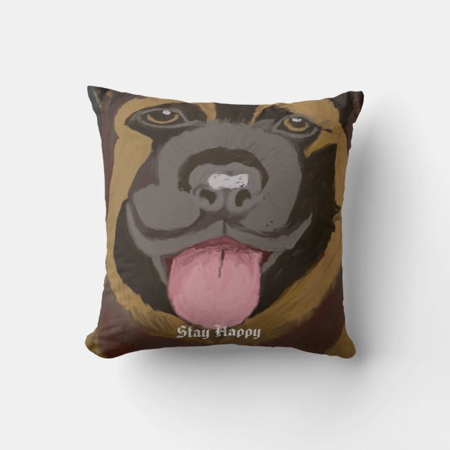 German Shepherd Iconic Gift Throw Pillow (Front)