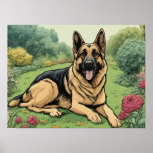 German Shepherd image Poster