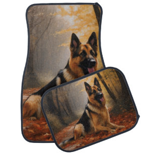 German Shepherd in Autumn Leaves Fall Inspire Car Floor Mat