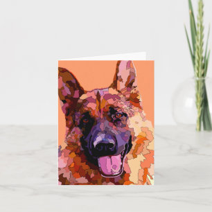 German Shepherd in Bright Colors Greeting Card