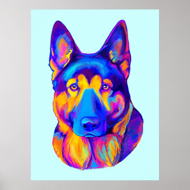 German Shepherd in Colors Poster (Front)