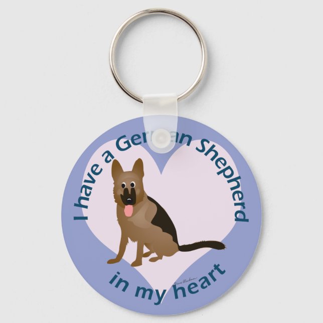 German Shepherd in My Heart Keychain (Front)