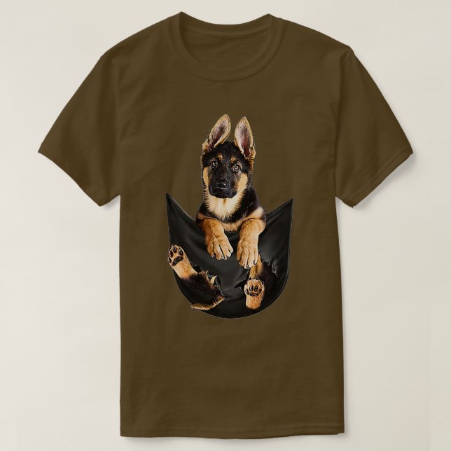 German Shepherd In Pocket Funny Dog Lover Gifts  T-Shirt (Design Front)