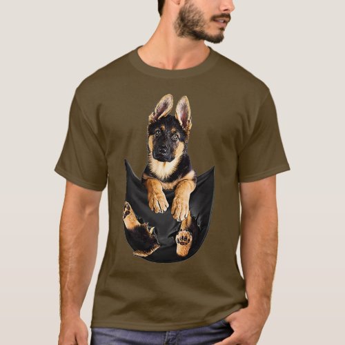 German Shepherd In Pocket Funny Dog Lover Gifts  T_Shirt