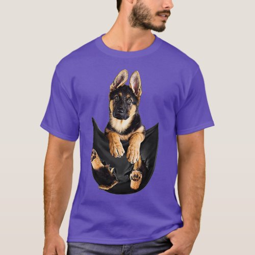 German Shepherd In Pocket Funny Dog Lover Gifts  T_Shirt