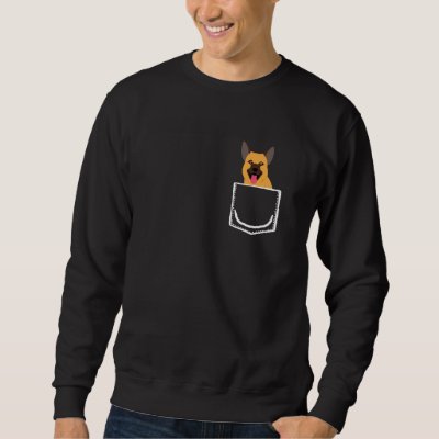 German Shepherd In Pocket  Peeking Dog Sweatshirt