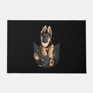 German Shepherd In Pocket T-Shirt Funny Dog Lover Doormat