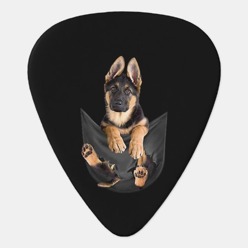 German Shepherd In Pocket T_Shirt Funny Dog Lover Guitar Pick