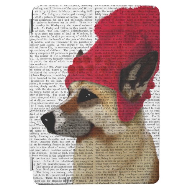 German Shepherd in Red Woolly Hat iPad Air Cover (Front)