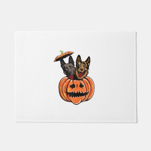 German Shepherd in Scary Pumpkin _ Dog Lovers Hall Doormat