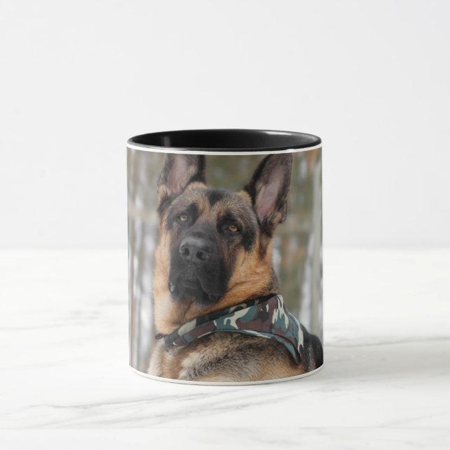 German Shepherd In Snow Mug (Center)