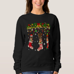 German Shepherd In Sock Xmas Reindeer Santa Elf Do Sweatshirt