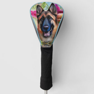 German Shepherd in the Garden Golf Head Cover