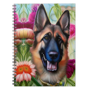German Shepherd in the Garden  Notebook