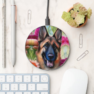 German Shepherd in the Garden Wireless Charger