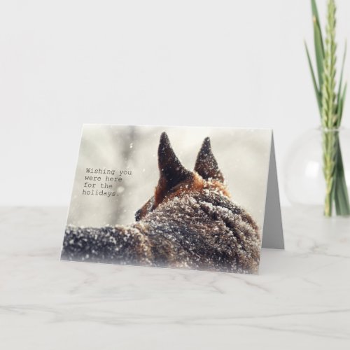 German Shepherd in the Snow Photo Holiday Card