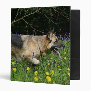 German Shepherd in Yellow Flowers Binder