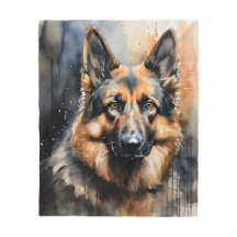 German Shepherd Ink Portrait