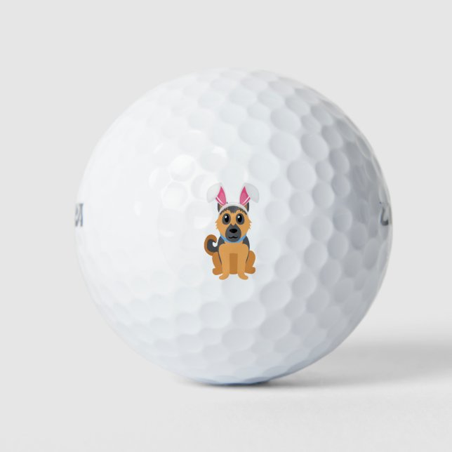 German Shepherd is ready for Easter Golf Balls (Front)