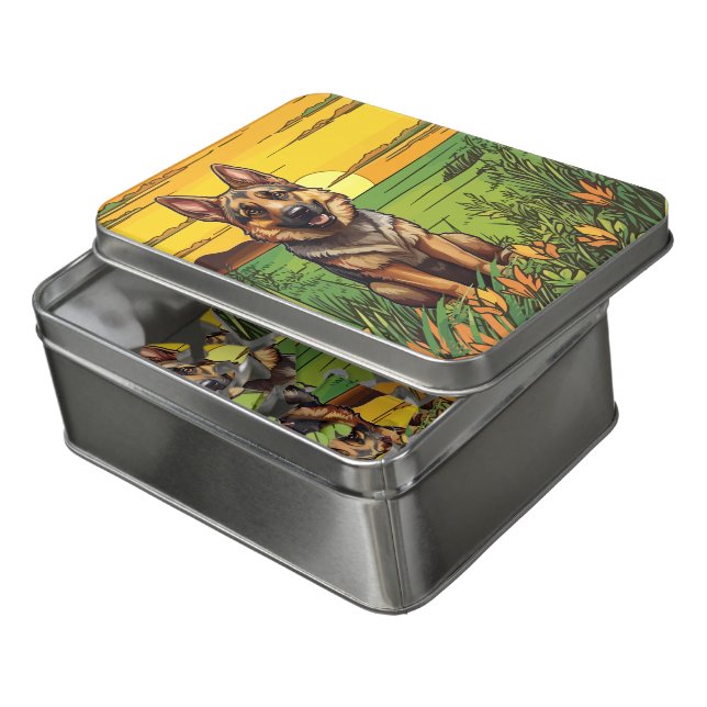 German Shepherd Jigsaw Puzzle (Lid Open)